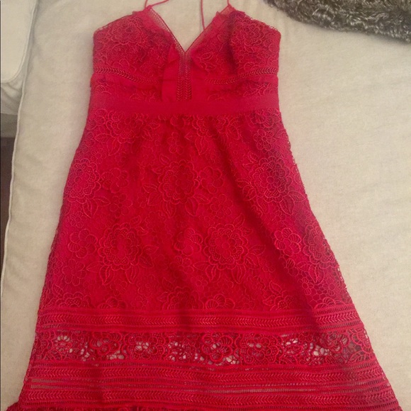Self Portrait Raspberry Red Dress Size 8 Like New - Picture 5 of 5